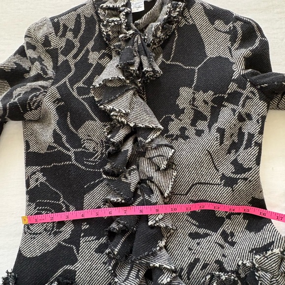 Diane Von Furstenberg Black and White Textured Blazer Jacket - Picture 5 of 8